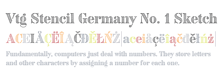 770x280 Vtg Germany No. 1 Sketch - Number 1 Sketch