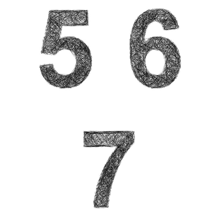 720x720 Free Photo Five Sign Font 5 Six Sketch 7 Seven Number 6 - Number Sketch