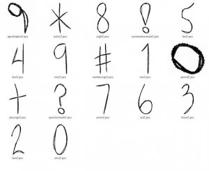 300x246 Sketch Font Embroidery Designs, Sketch Embroidery Design, Font - Number Sketch