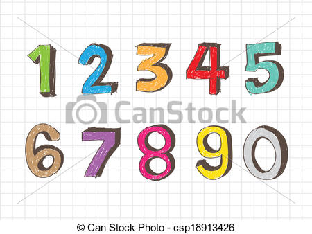 450x338 Sketch Numbers 0 9 . - Number Sketch
