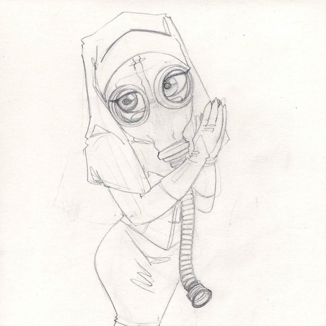 1080x1080 Rubber Nun Sketch For A Commission - Nun Sketch