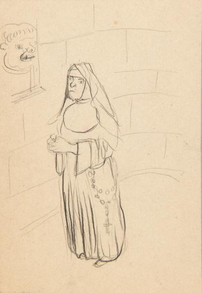 414x600 Sketch Of A Nun Smithsonian American Art Museum - Nun Sketch