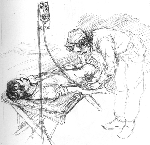 506x488 Nurse Sketch Wwii Gis - Nurse Sketch