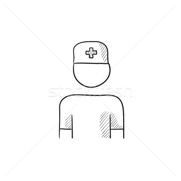 600x600 Nurse Sketch Icon. Vector Illustration Andrei Krauchuk (Rastudio - Nurse Sketch