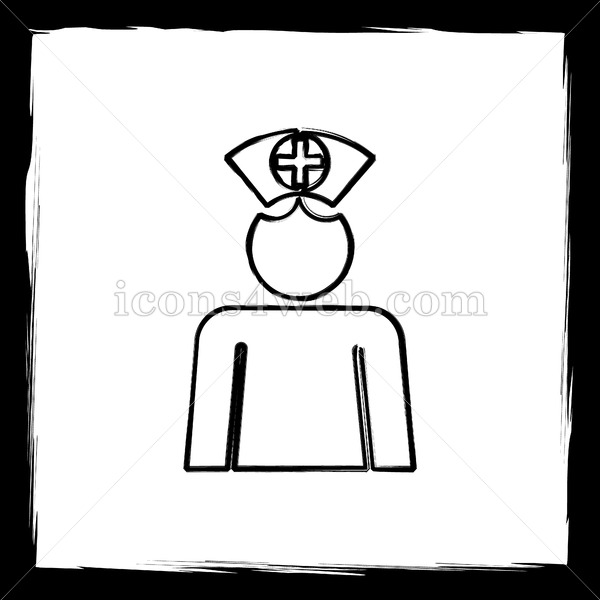 600x600 Nurse Sketch Icon. - Nurse Sketch