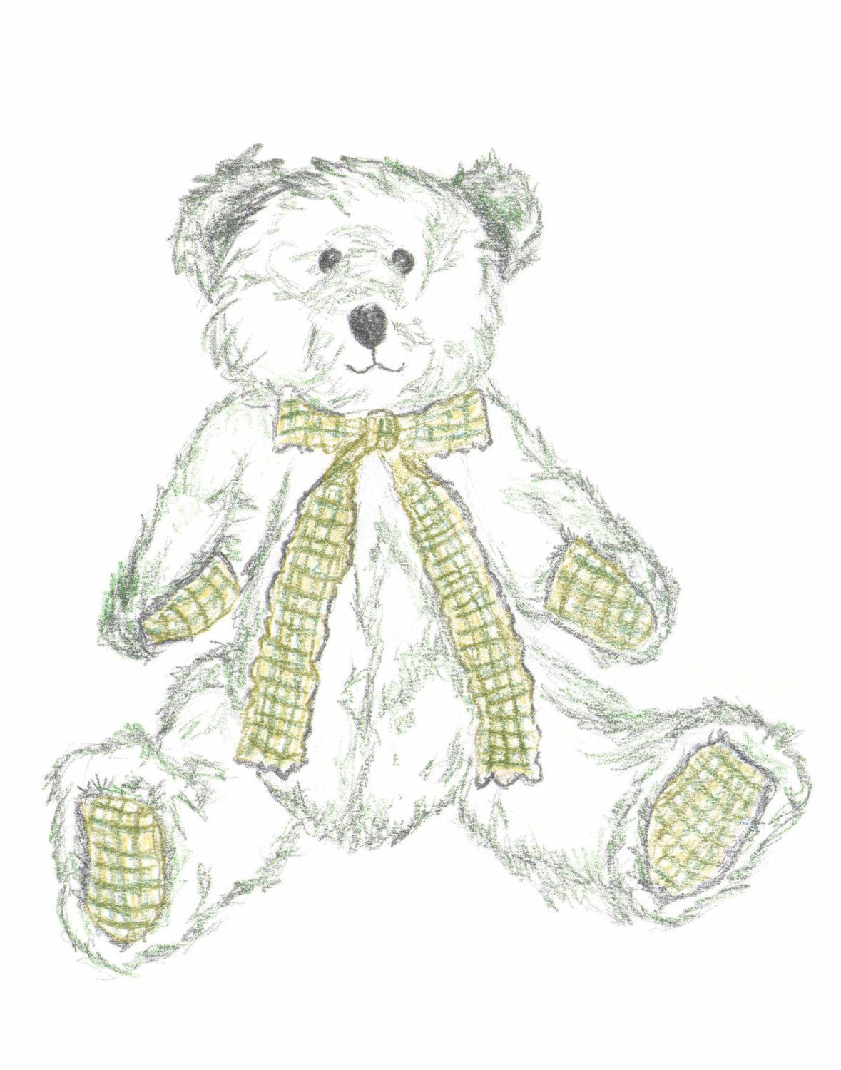 1179x1500 Nursery Art Print, Teddy Sketch, Kids Art, Hand Drawn Illustration - Nursery Sketch