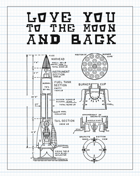 480x600 Print Or Canvas, Love You To The Moon And Back 11x14 In Sketch - Nursery Sketch