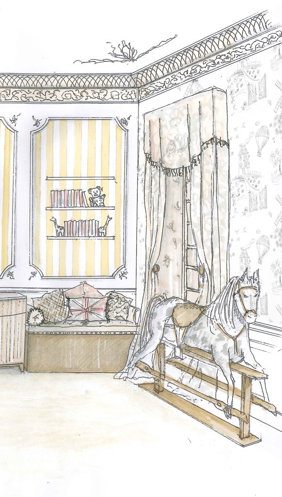 580x1023 The Royal Nursery Kids Baby Tween Teen Royal - Nursery Sketch