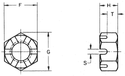 250x152 Slotted Hex Nut Drawing Base Industrial Supply - Nut Sketch