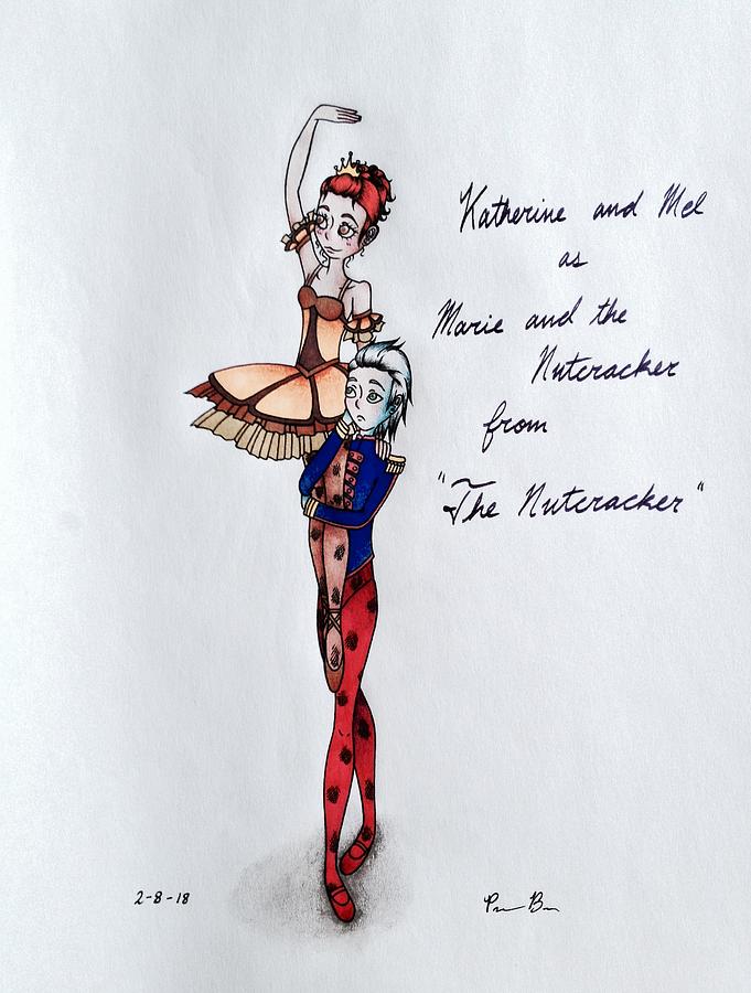681x900 Katherine And Mel As Marie And The Nutcracker Drawing By Madeleine - Nutcracker Sketch