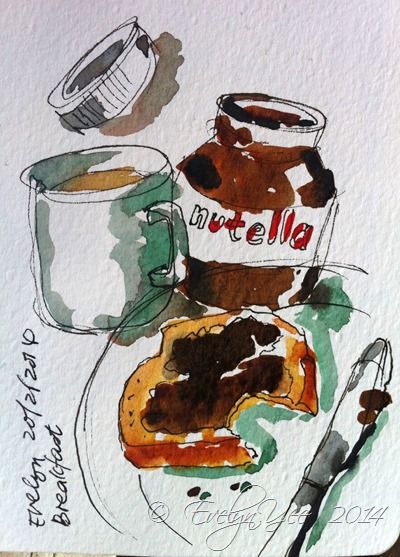 400x557 Breakfast Art - Nutella Sketch