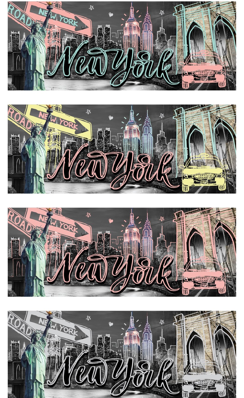 1000x1632 Ny Sketch Skyline Sun - Ny Skyline Sketch