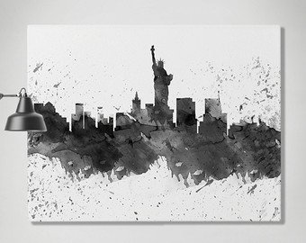 340x270 New York Watercolor Etsy - Ny Skyline Sketch