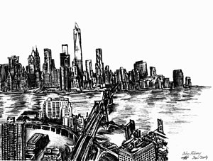 300x227 Ny Skyline Drawings Fine Art America - Ny Skyline Sketch