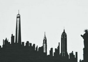 300x210 City Landscape Drawing Simple New York Line Drawing Free Hand - Ny Skyline Sketch