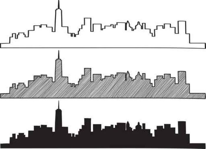 700x507 Free Hand Sketch Of New York City Skyline. Vector Illustration Eps - Nyc Skyline Sketch