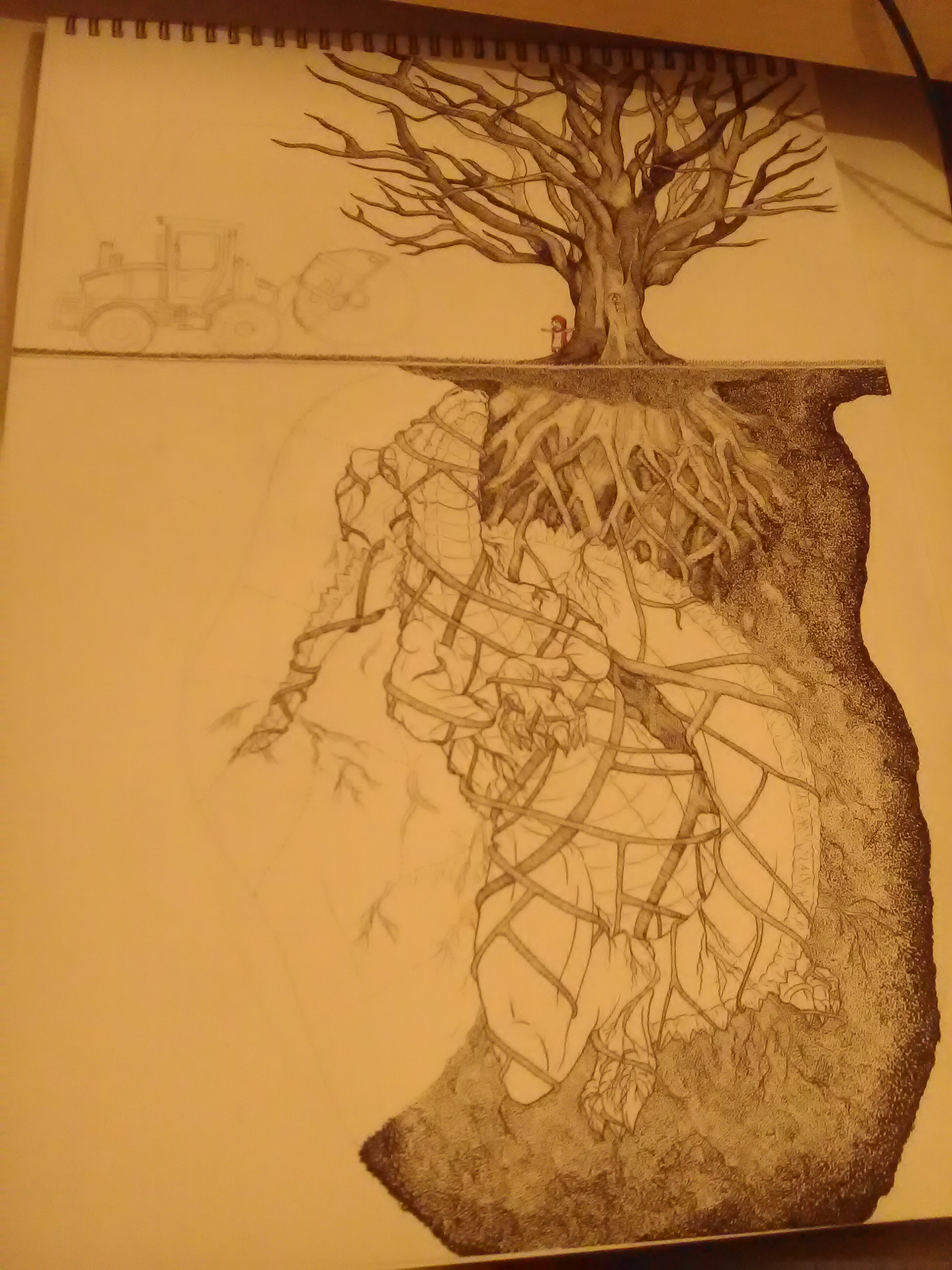 1944x2592 The Dragon Under The Oak - Oak Sketch