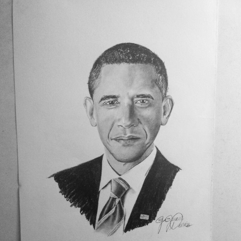 768x768 Drawing Of Barack Obama - Obama Sketch