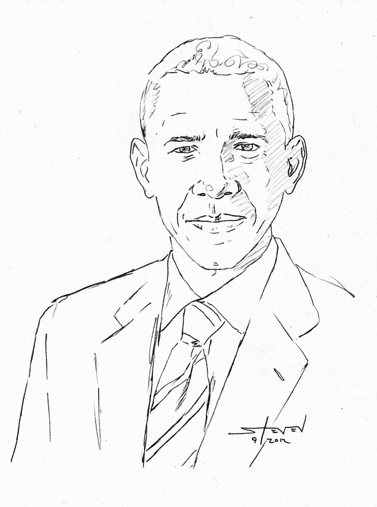 772x1036 Obama Sketch By Stevenwilcox - Obama Sketch