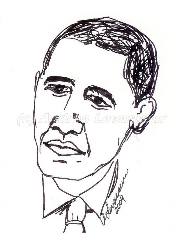 608x800 Quick Obama Sketch - Obama Sketch