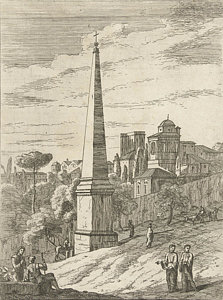 223x300 Italianate Landscape With Obelisk And View On A Town Drawing By - Obelisk Sketch