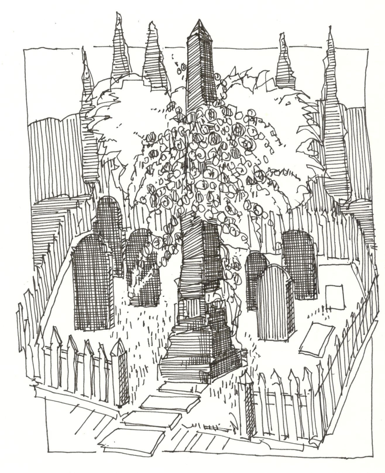 1316x1618 Lady Banks Obelisk Sketch For Beethovens Slipper Sketches For - Obelisk Sketch