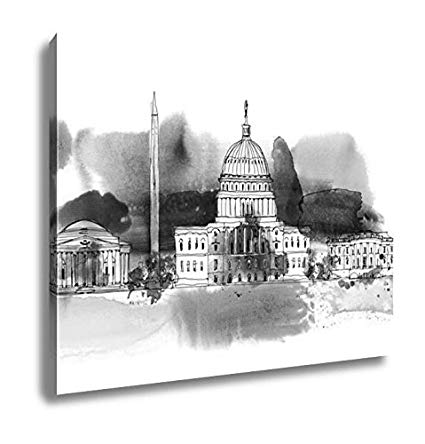 425x444 Ashley Canvas Washington Dc White House And Obelisk - Obelisk Sketch