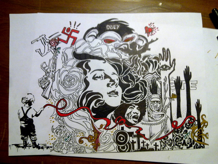 900x675 Obey Inspired Abstract Art By Jailbirdfynix - Obey Sketch