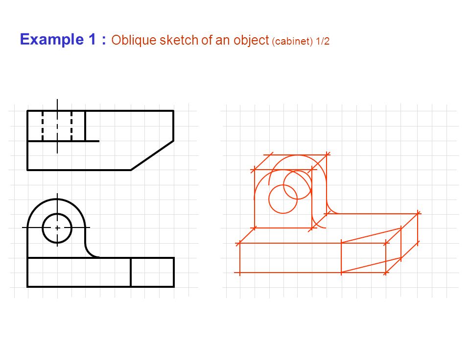 960x720 Study Lesson 5 Pictorial Sketching. - Oblique Sketch
