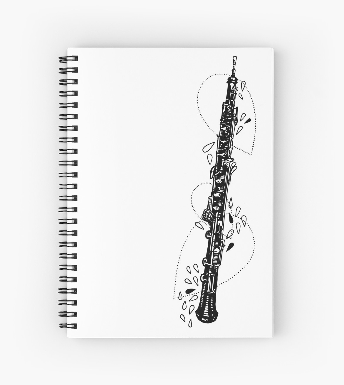 1171x1313 Oboe Spiral Notebooks By Kskov Redbubble - Oboe Sketch