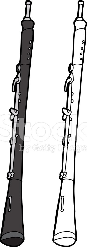360x1024 Oboe On White Background Stock Vectors - Oboe Sketch