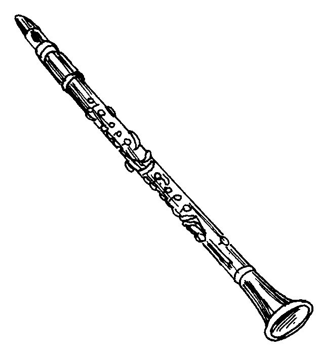 634x709 Clarinet Clipart Sketch Cute Borders, Vectors, Animated, Black And - Oboe Sketch