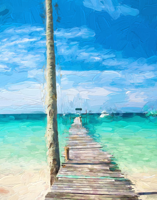 600x764 Into The Ocean Sketch For Canvas Painting - Ocean Sketch