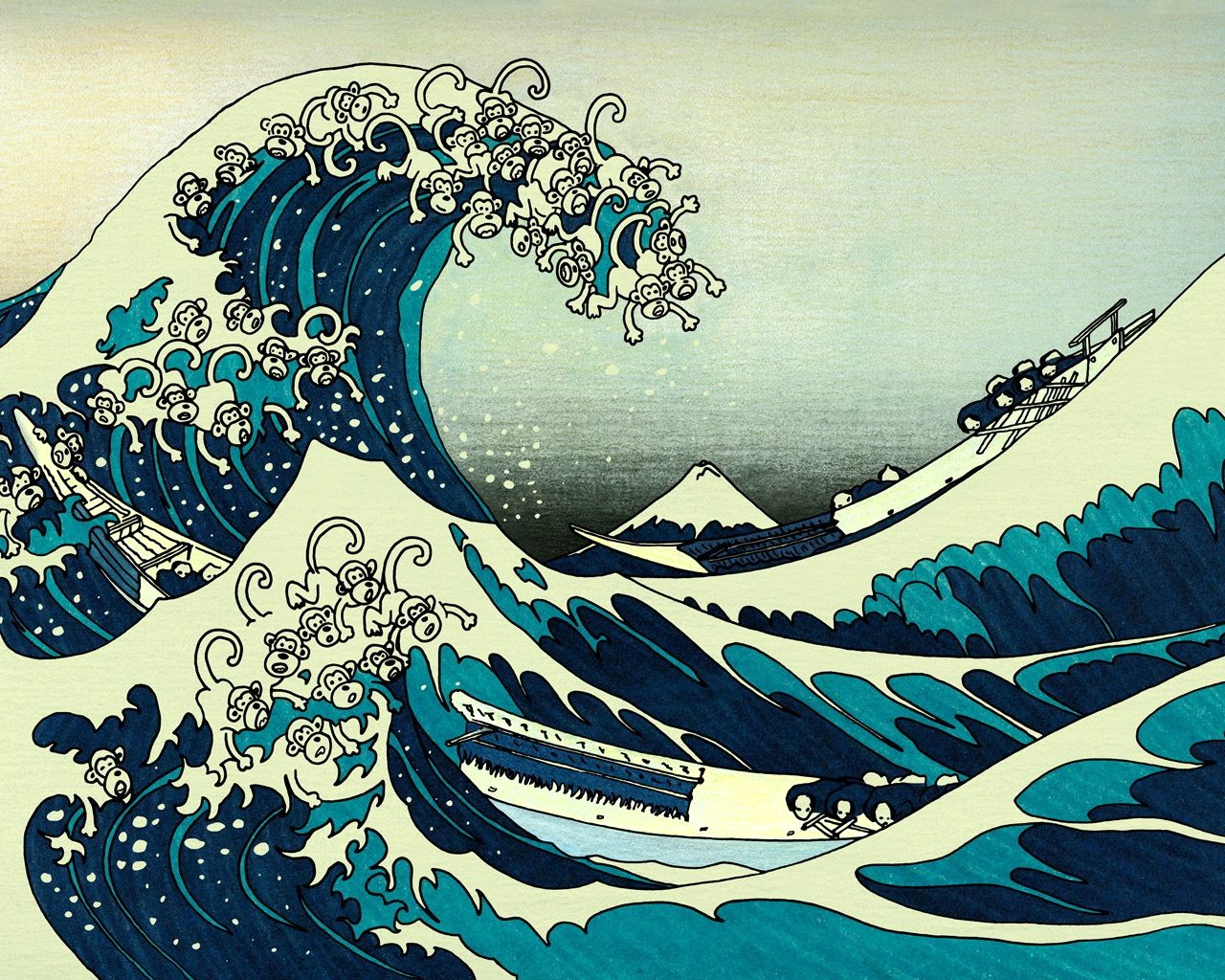 1280x1024 Sketch Ocean Waves Hand Drawn Sea Storm Wave Vector 18729587 15 - Ocean Wave Sketch