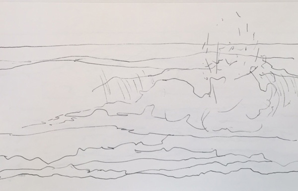 600x386 Two Minute Ocean Sketches - Ocean Wave Sketch