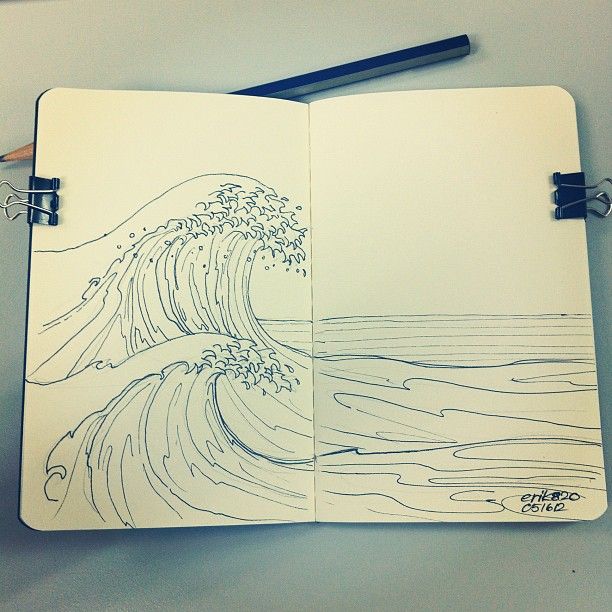 612x612 May16, 2012 Drawing Waves Art Pieces - Ocean Waves Sketch