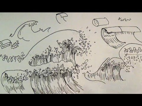 480x360 Pen Amp Ink Drawing Tutorials How To Draw Ocean Waves Of A - Ocean Waves Sketch