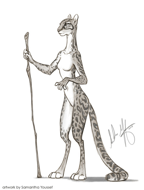 485x640 Samantha Youssef Anthropomorphic Ocelot - Ocelot Sketch