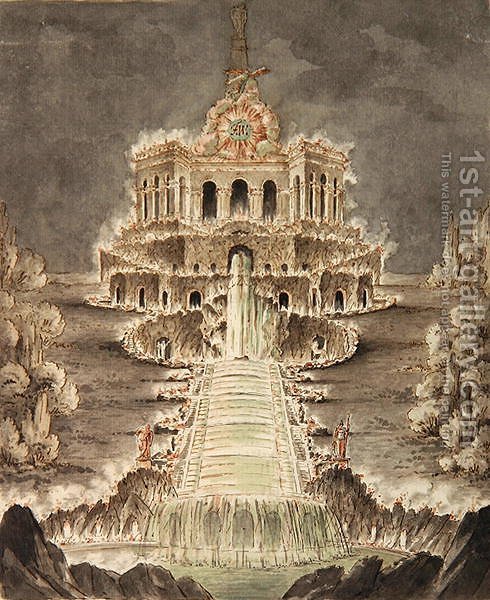 490x600 Sketch Of The Octagon Illuminated Heinrich Christoph Jussow - Octagon Sketch