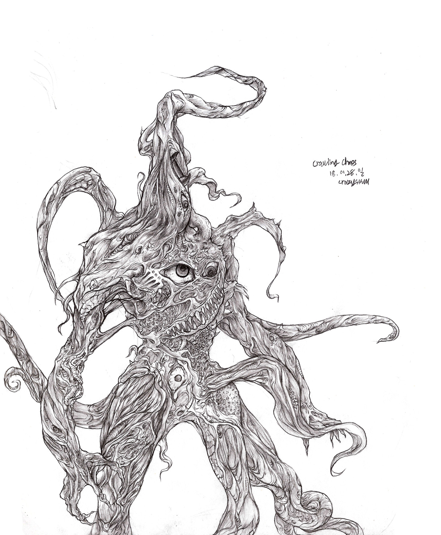 1467x1780 Jiun Kim - Octopus Pencil Sketch
