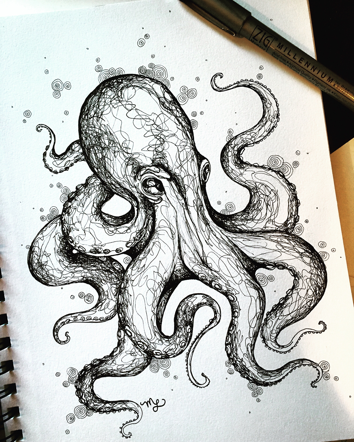 1200x1500 Octopus Sketch On Behance - Octopus Sketch