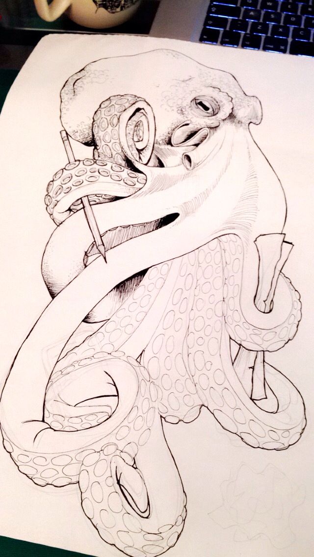 640x1136 Octopus Drawing I Want Ink Tattoo, Drawings - Octopus Tattoo Sketch