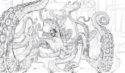400x236 Best Illustration Concept Art Painting Ben Images On Designspiration - Octopus Tentacles Sketch