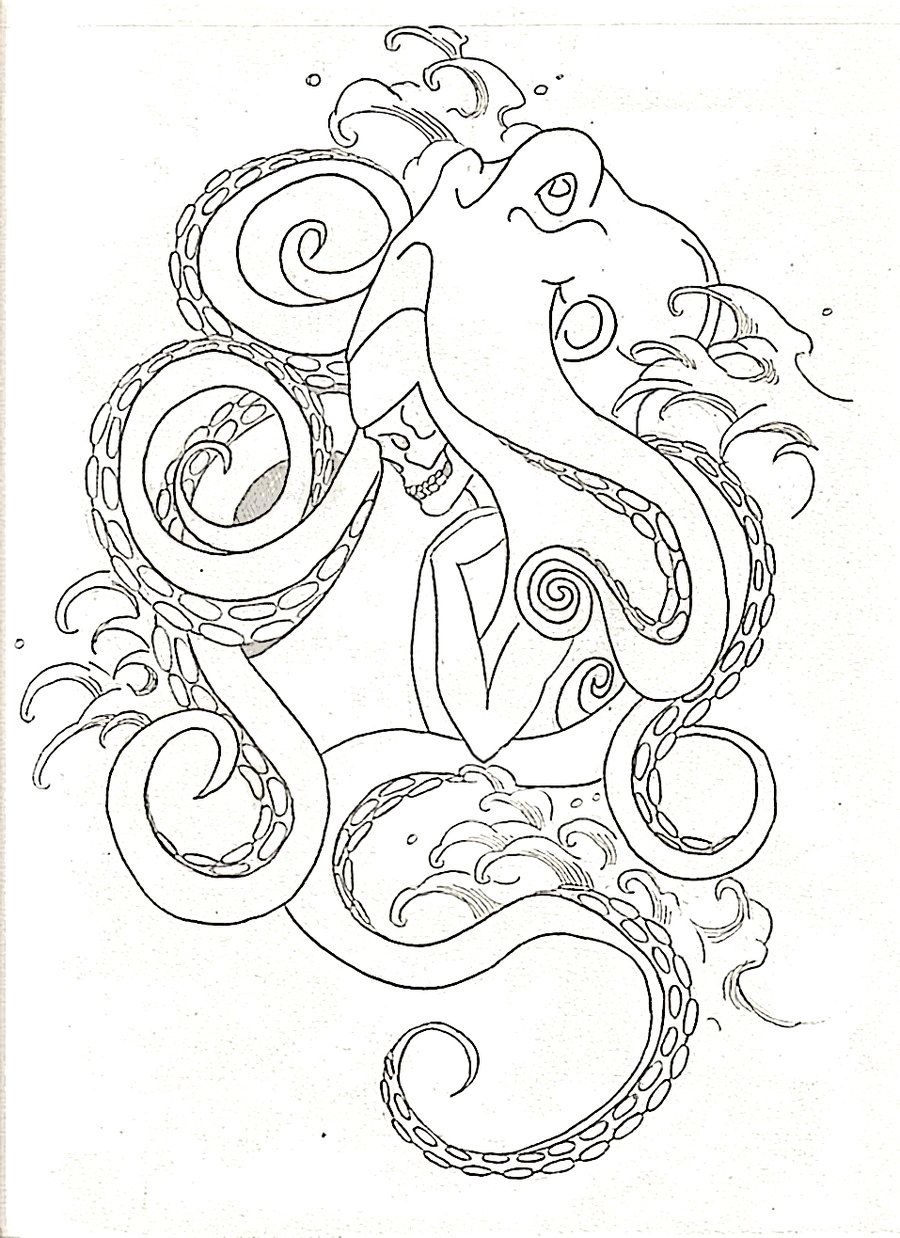900x1238 Octopus Tentacles Drawing Octopus By Virtuedestroyedx - Octopus Tentacles Sketch