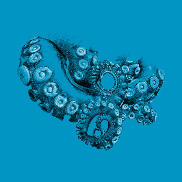 630x630 Octopus Tentacles Two Tone Drawing - Octopus Tentacles Sketch