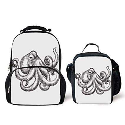425x425 Schoolbags Lunch Bag,octopus Decor,octopus Large - Octopus Tentacles Sketch
