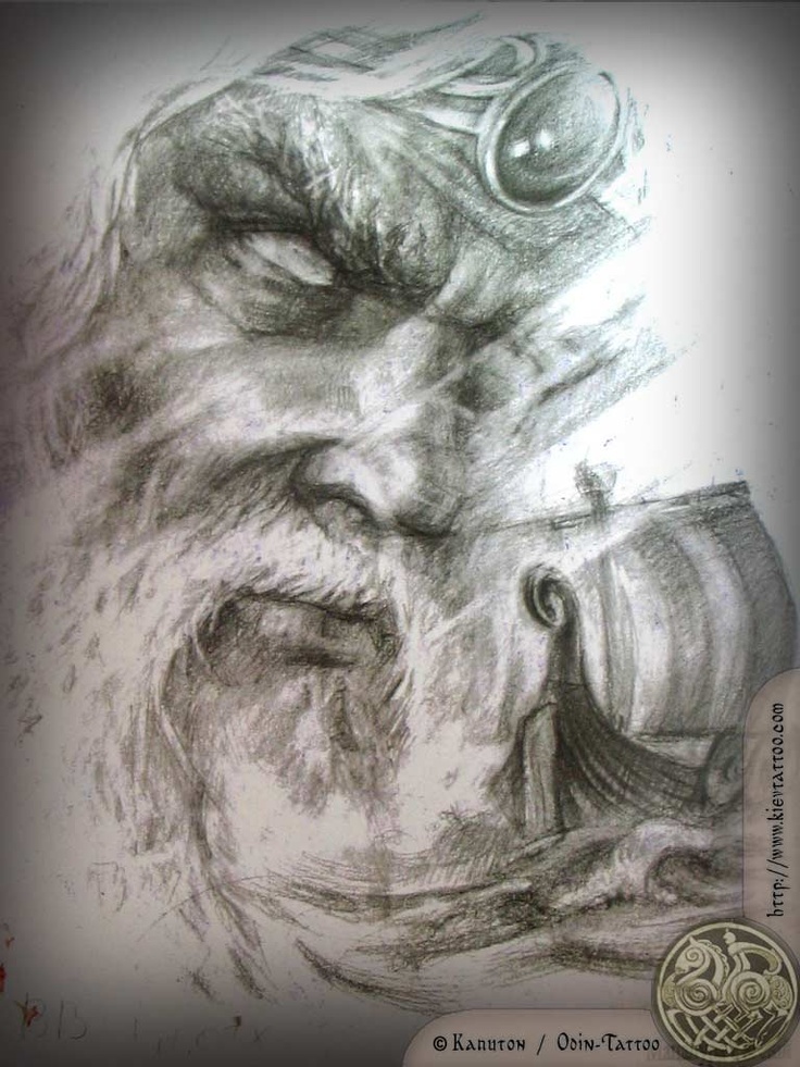 Drawn Viking Face. 