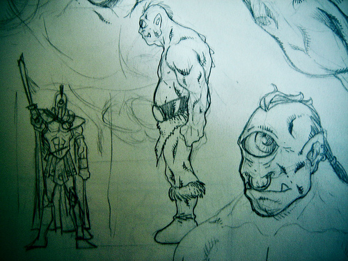 500x375 Odysseus And Cyclops Sketches Renato Guerra Illustration + Comics - Odysseus Sketch