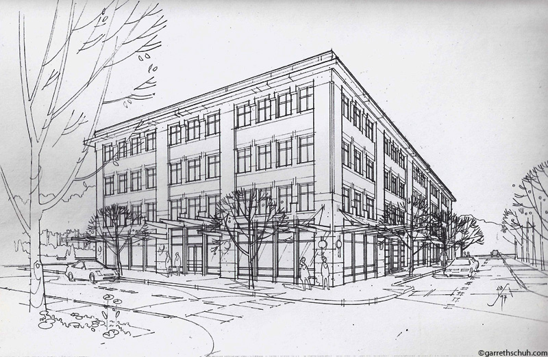 800x522 Multi Use Office Building Garreth Schuh Art Amp Architecture - Office Building Sketch