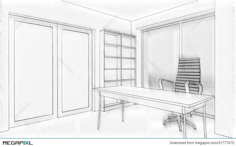 800x500 Office Building Sketch Illustration 31777472 - Office Building Sketch